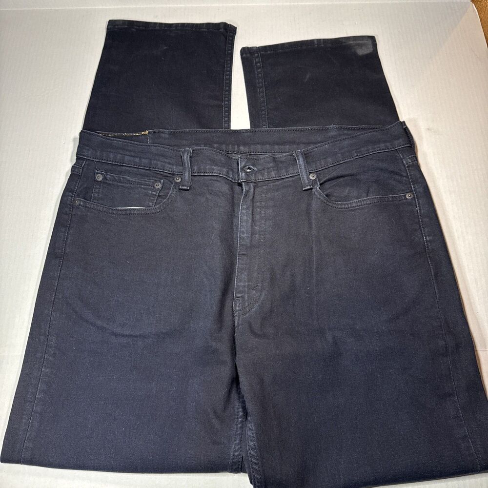 Levis 514 Straight Leg Mens Jeans 38X34 Black Exc Cond Tall - Picture 4 of 6